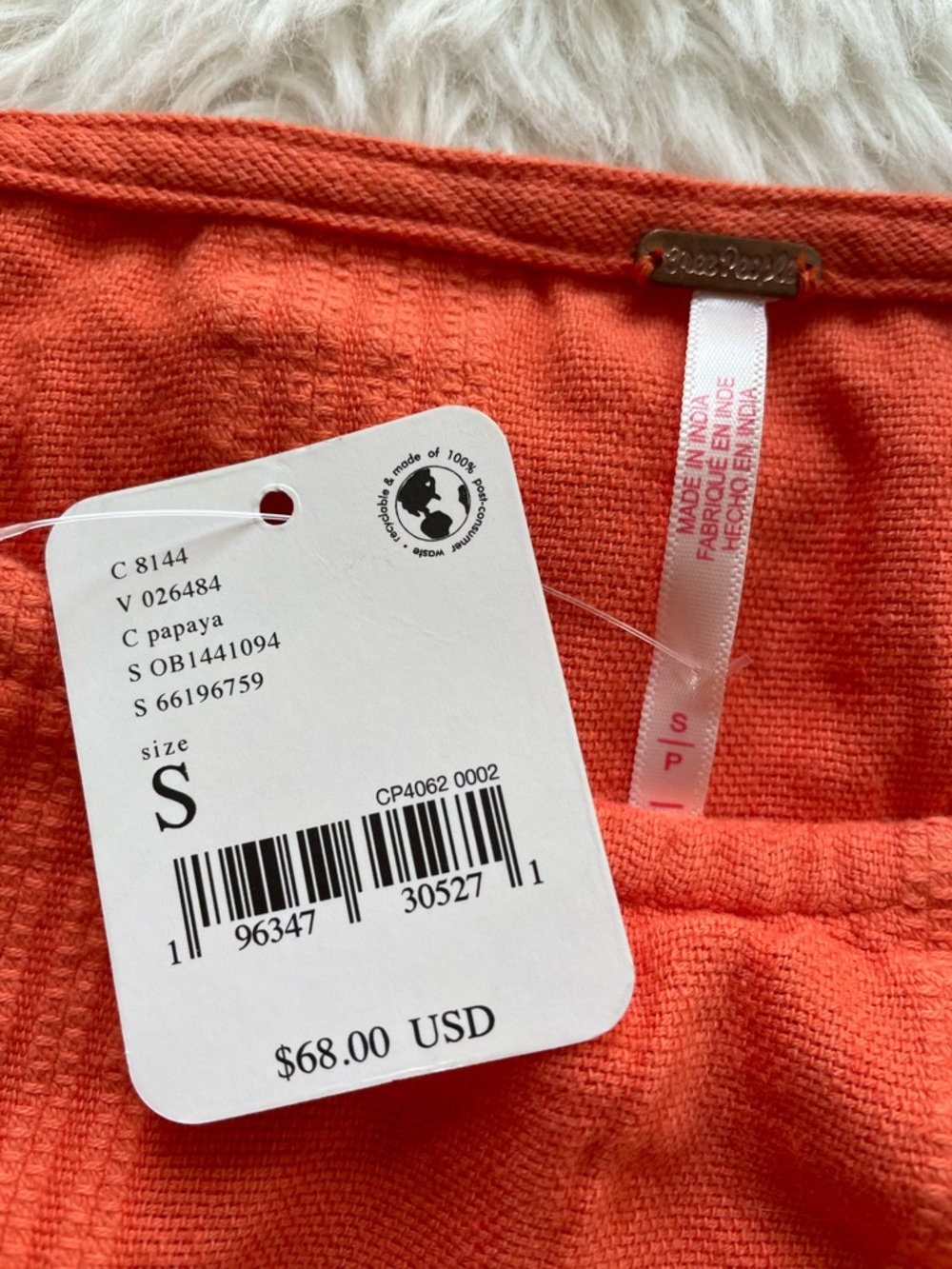 NWT Free People open bar mini endless summer dress orange S small cut out wrap - Picture 7 of 7